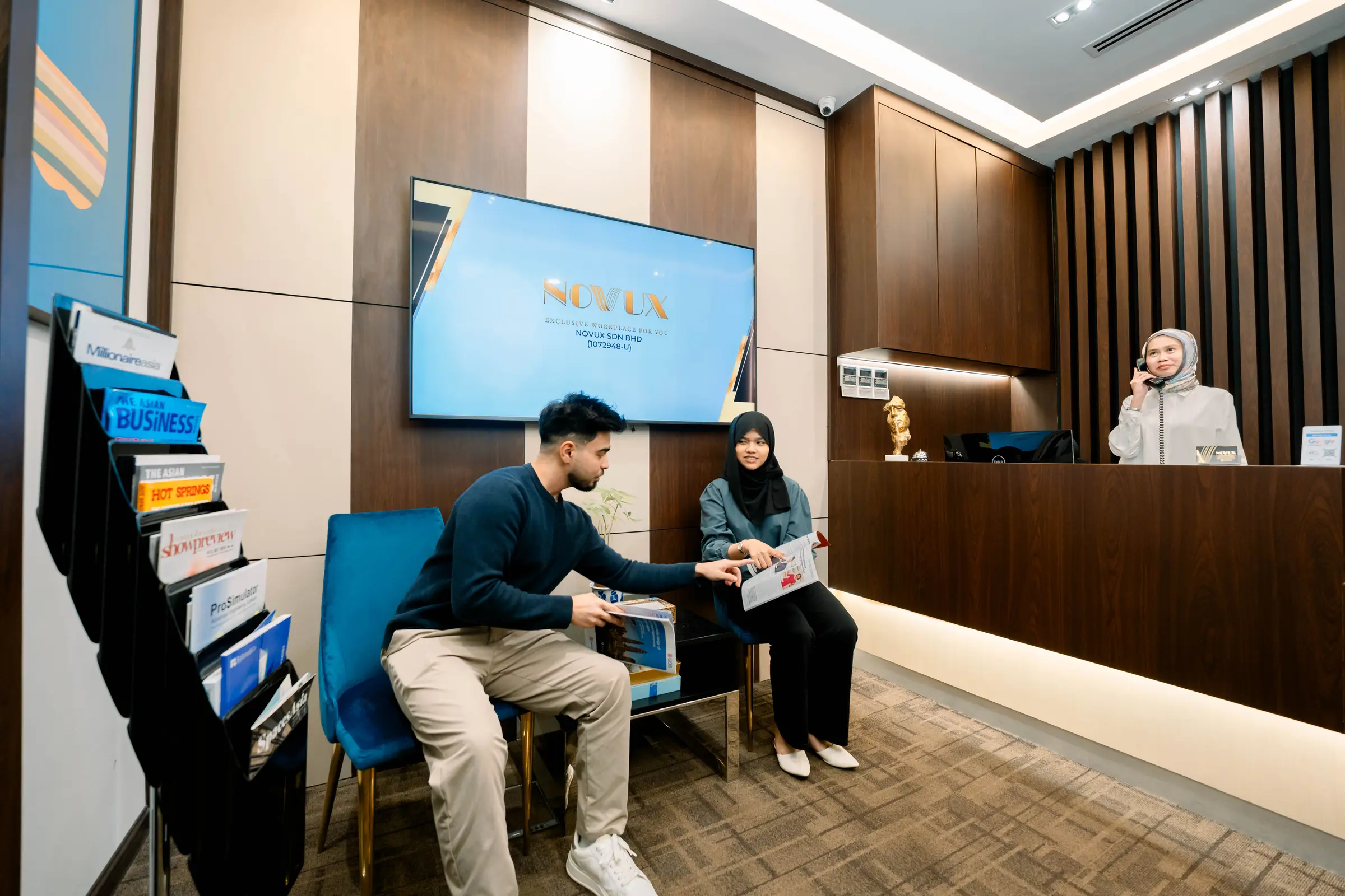 NOVUX reception and client lounge at Menara Bangkok Bank